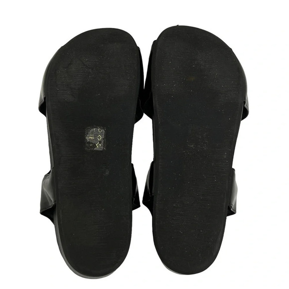 Simon Miller Dip Patent Vegan Leather Platform Slingback Sandals Black Size 8 - Picture 9 of 11